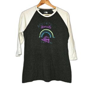 The North Face Women's White Gray Raglan Adventure Awaits Large